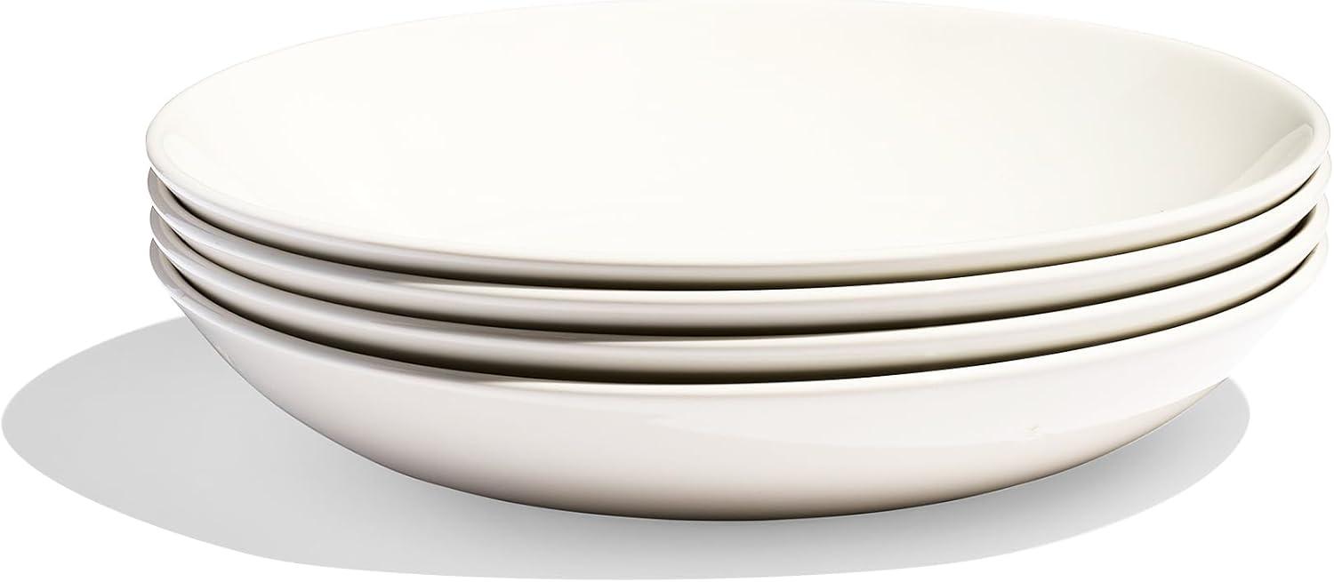 image:imageMade In Cookware Set of 4 Entre Bowls White With Navy Rim Porcelain EnglandWhite