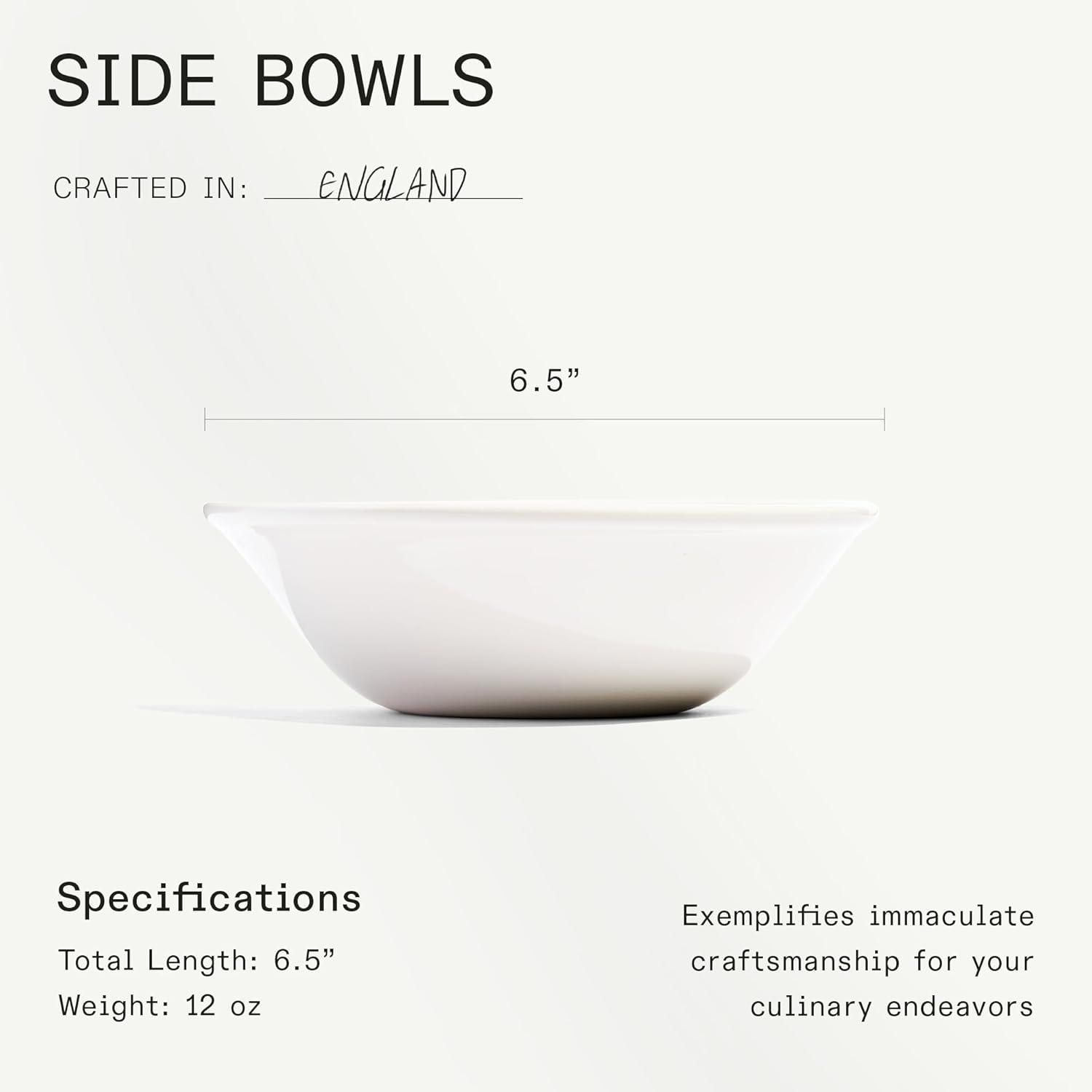 image:imageMade In Cookware Set of 4 Side Bowls White With Navy Rim Porcelain EnglandWhite