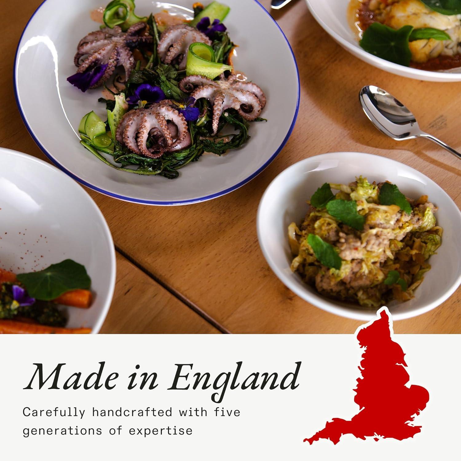 image:imageMade In Cookware Set of 4 Side Bowls White With Navy Rim Porcelain EnglandWhite w Navy Rim