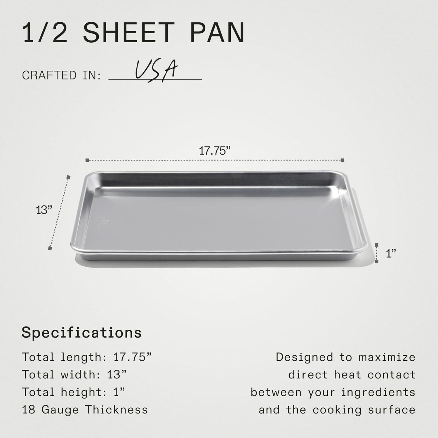 image:imageMade In Cookware Sheet Pan Non Stick Commercial Grade Aluminum Non Stick Professional BakewareHalf Sheet Pan Standard