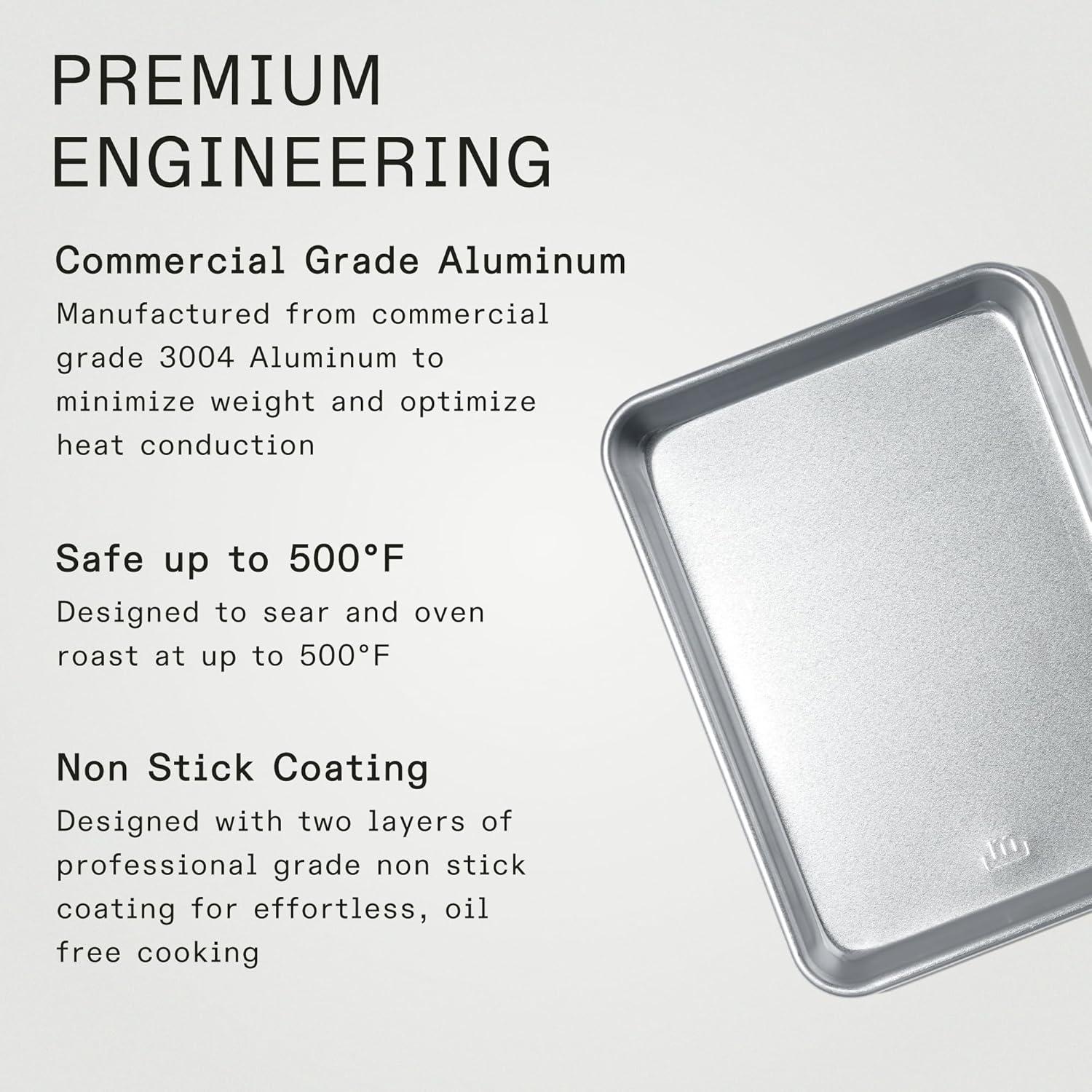 image:imageMade In Cookware Sheet Pan Non Stick Commercial Grade Aluminum Non Stick Professional BakewareQuarter Sheet Pan Standard