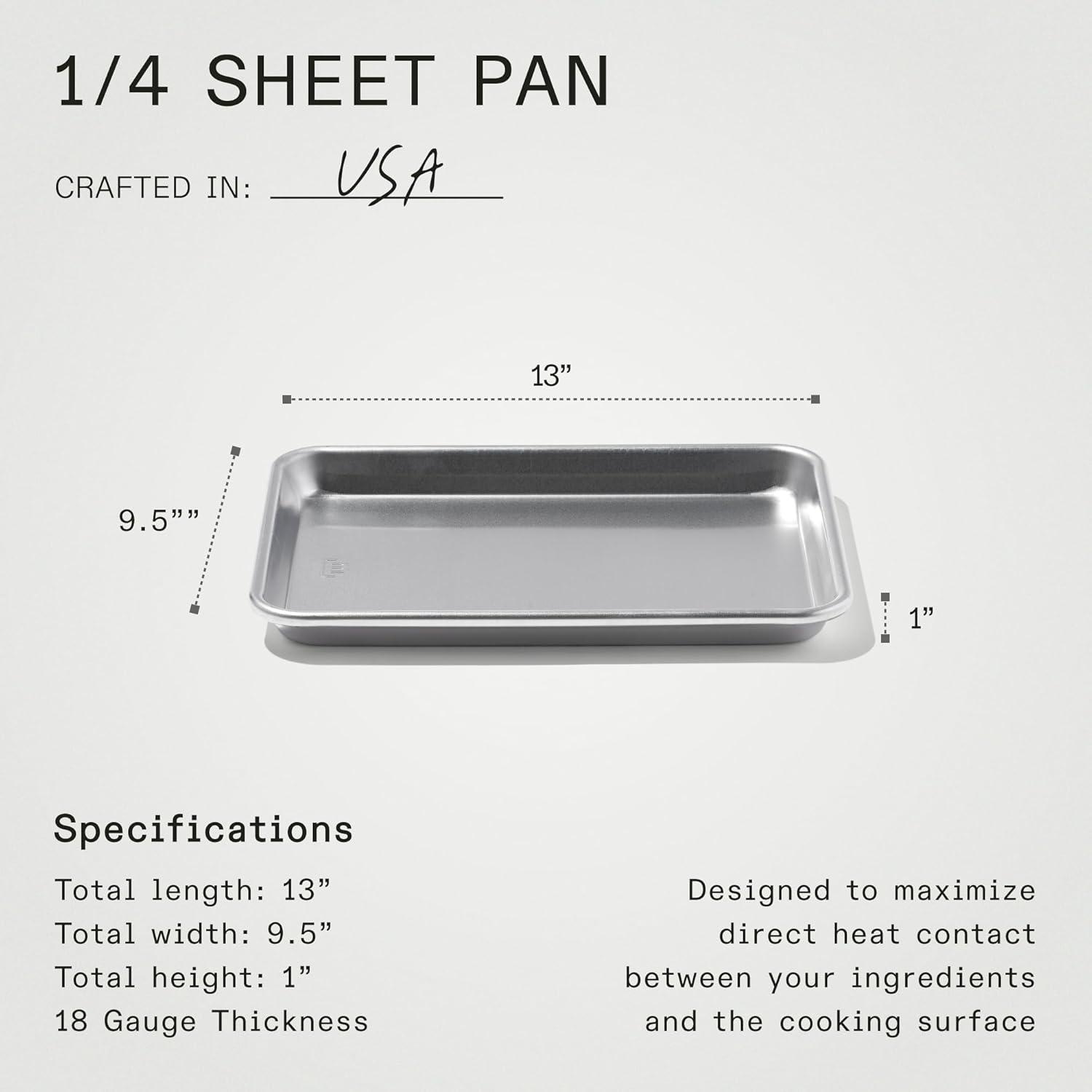 image:imageMade In Cookware Sheet Pan Non Stick Commercial Grade Aluminum Non Stick Professional BakewareQuarter Sheet Pan Standard