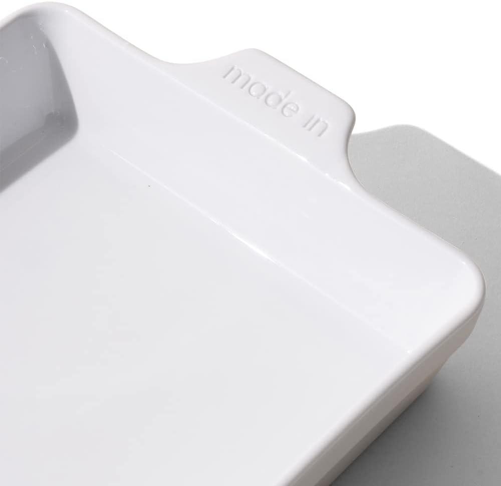 image:imageMade In Cookware Square Baking Dish Navy Rim Hand Crafted Porcelain Professional Bakeware Made in FrancePorcelain White