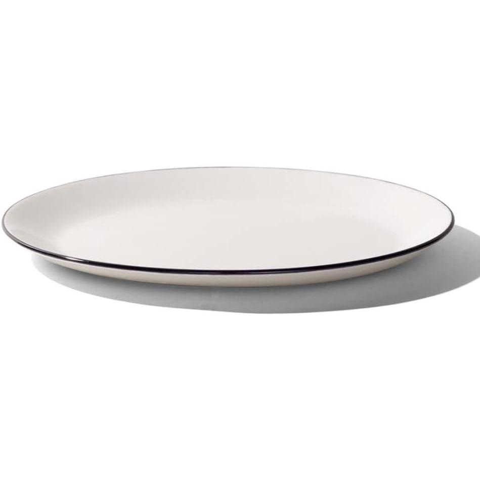 image:imageMade In Cookware Serving Platter White Porcelain EnglandWhite w Black Rim