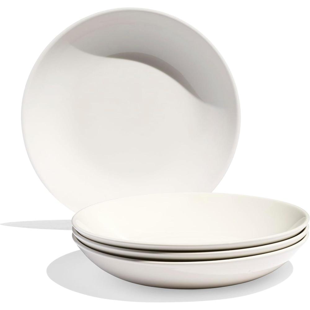 image:imageMade In Cookware Set of 4 Entre Bowls White With Navy Rim Porcelain EnglandWhite