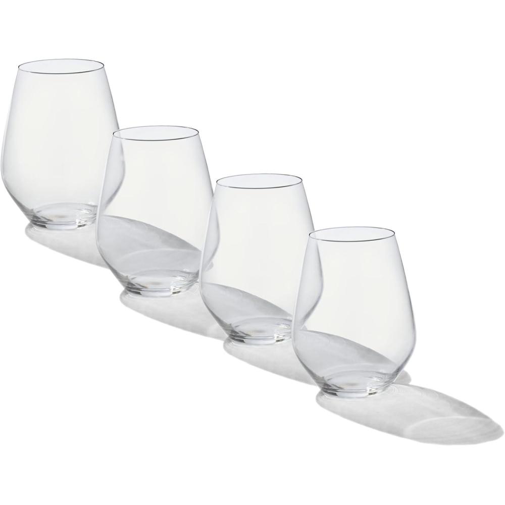image:imageMade In Cookware Stemless Crystal Wine Glasses Set of 4 Crafted in Germany LeadFree Crystal Glass