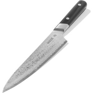 Made In Cookware – 8″ Japanese Damascus Steel Gyuto (Chef Knife) – 66 Layers of Damascus Steel with a VG-10 Core – Crafted in Japan – Full Tang With Black POM Handle