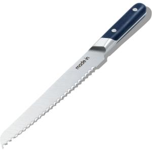 Made In Cookware – 9″ Inch Bread Knife France – Full Tang With Pomme Red Handle(Blue Handle)