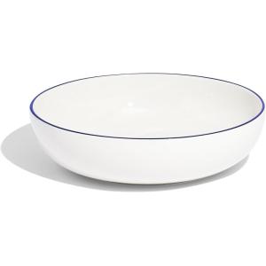 Made In Cookware – Serving Bowl – White With Red Rim – Porcelain England(White w/ Navy Rim)