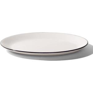 Made In Cookware – Serving Platter – White – Porcelain England(White w/ Black Rim)