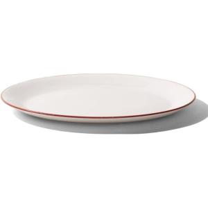 Made In Cookware – Serving Platter – White – Porcelain England(White w/ Red Rim)