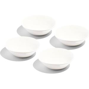 Made In Cookware – Set of 4 – Side Bowls – White With Navy Rim – Porcelain England(White)