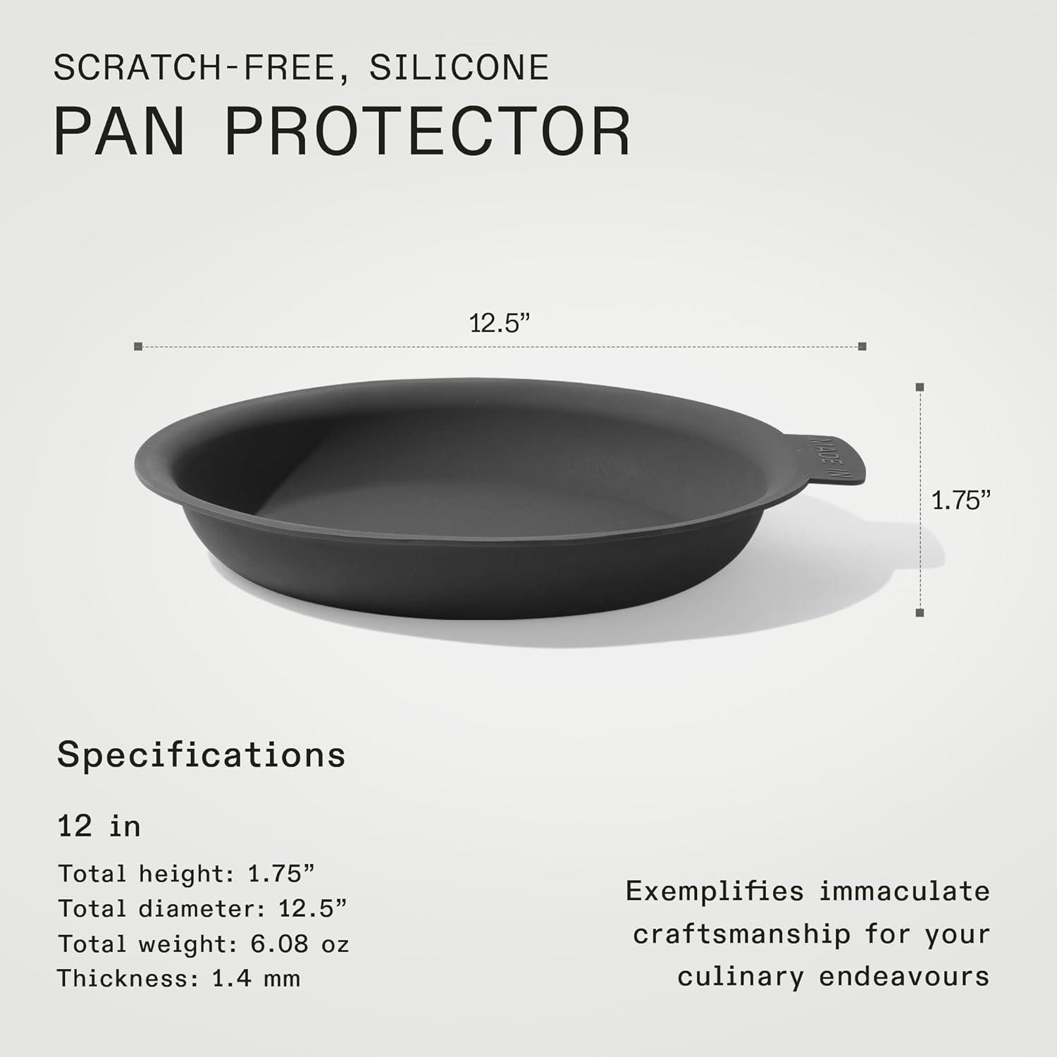 image:imageMade In Cookware 12 Frying Pan Protector Molded Silicone Dishwasher Safe GraphiteGraphite