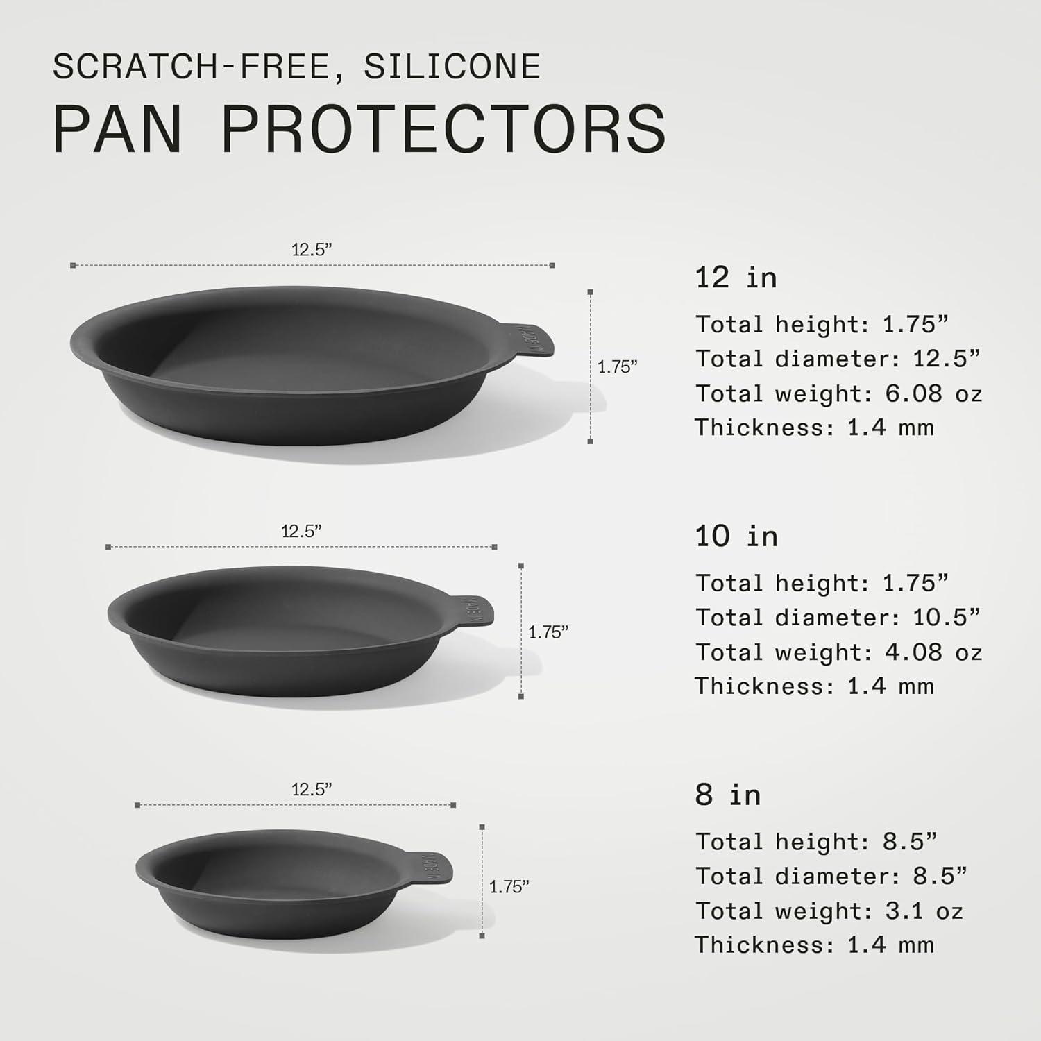 image:imageMade In Cookware 12 Frying Pan Protector Molded Silicone Dishwasher Safe GraphiteGraphite