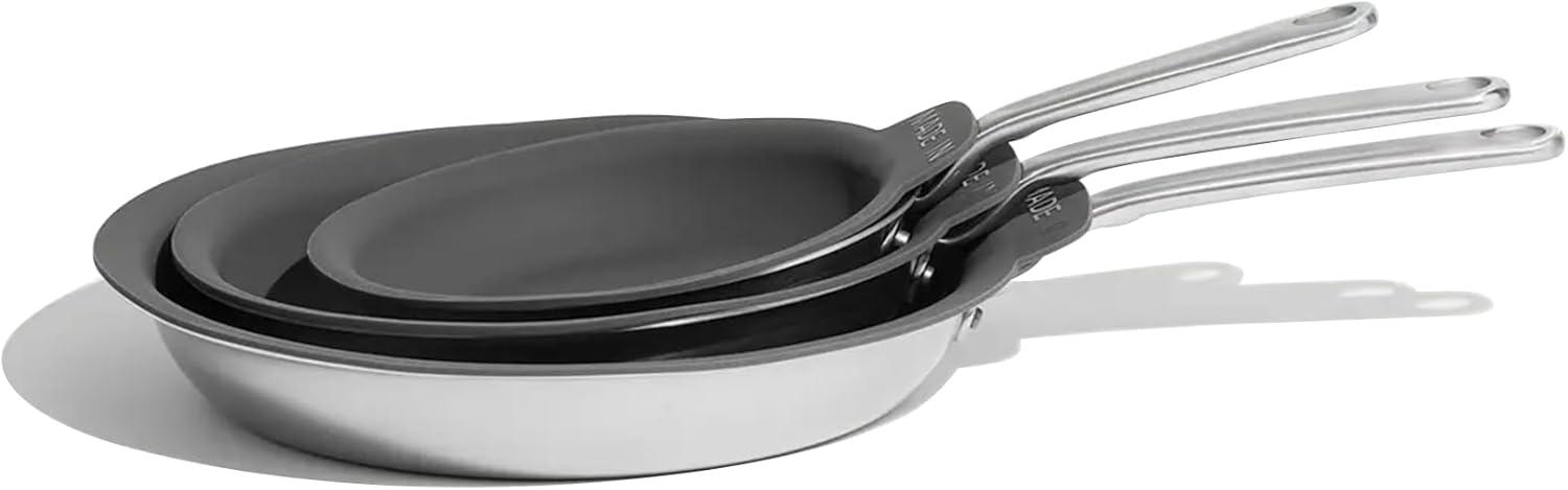 image:imageMade In Cookware 12 Frying Pan Protector Molded Silicone Dishwasher Safe GraphiteGraphite