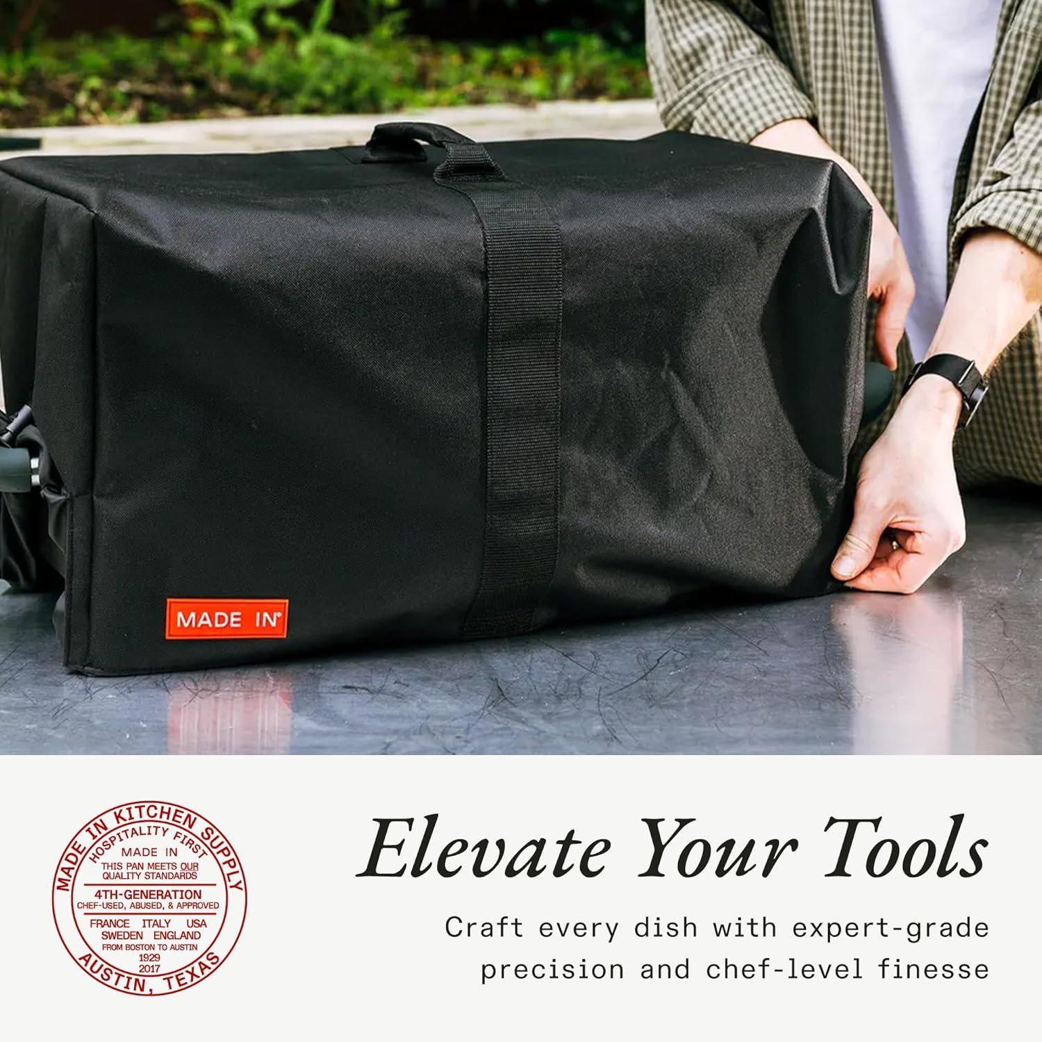 image:imageMade In Cookware 22 Grill Cover Tailored Fit with Drawstrings for Secure Closure HeavyDuty 600D Polyester Black