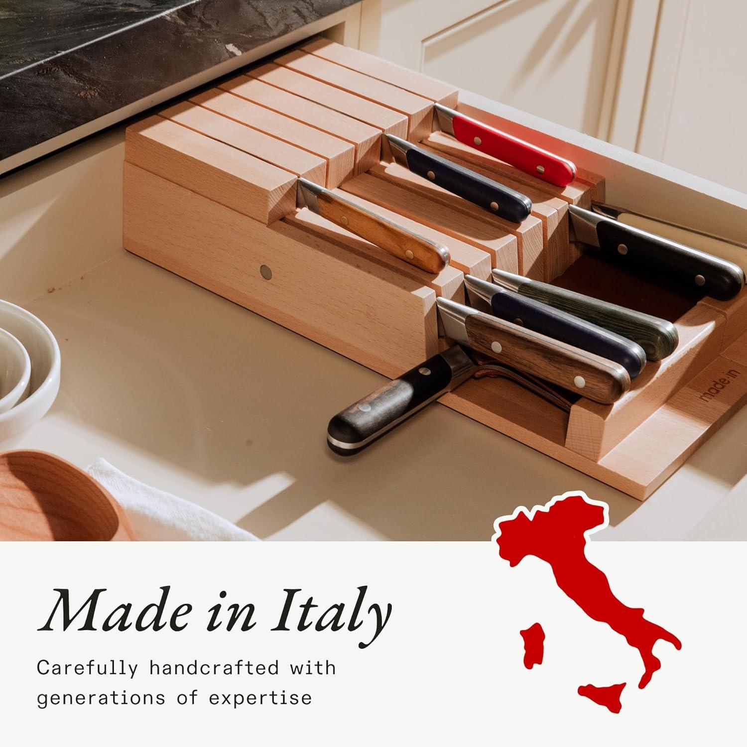 image:imageMade In Cookware 9 Piece Knife Organizer Italian Beechwood Crafted in Italy9 PCs