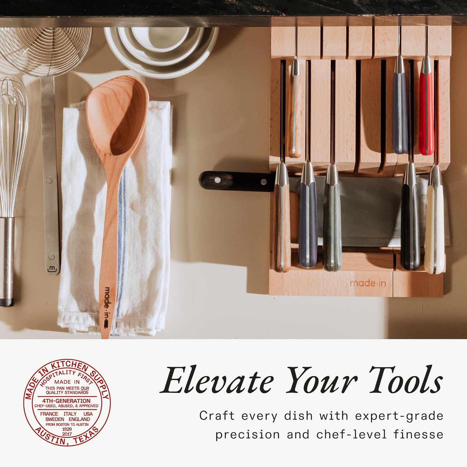 image:imageMade In Cookware 9 Piece Knife Organizer Italian Beechwood Crafted in Italy9 PCs
