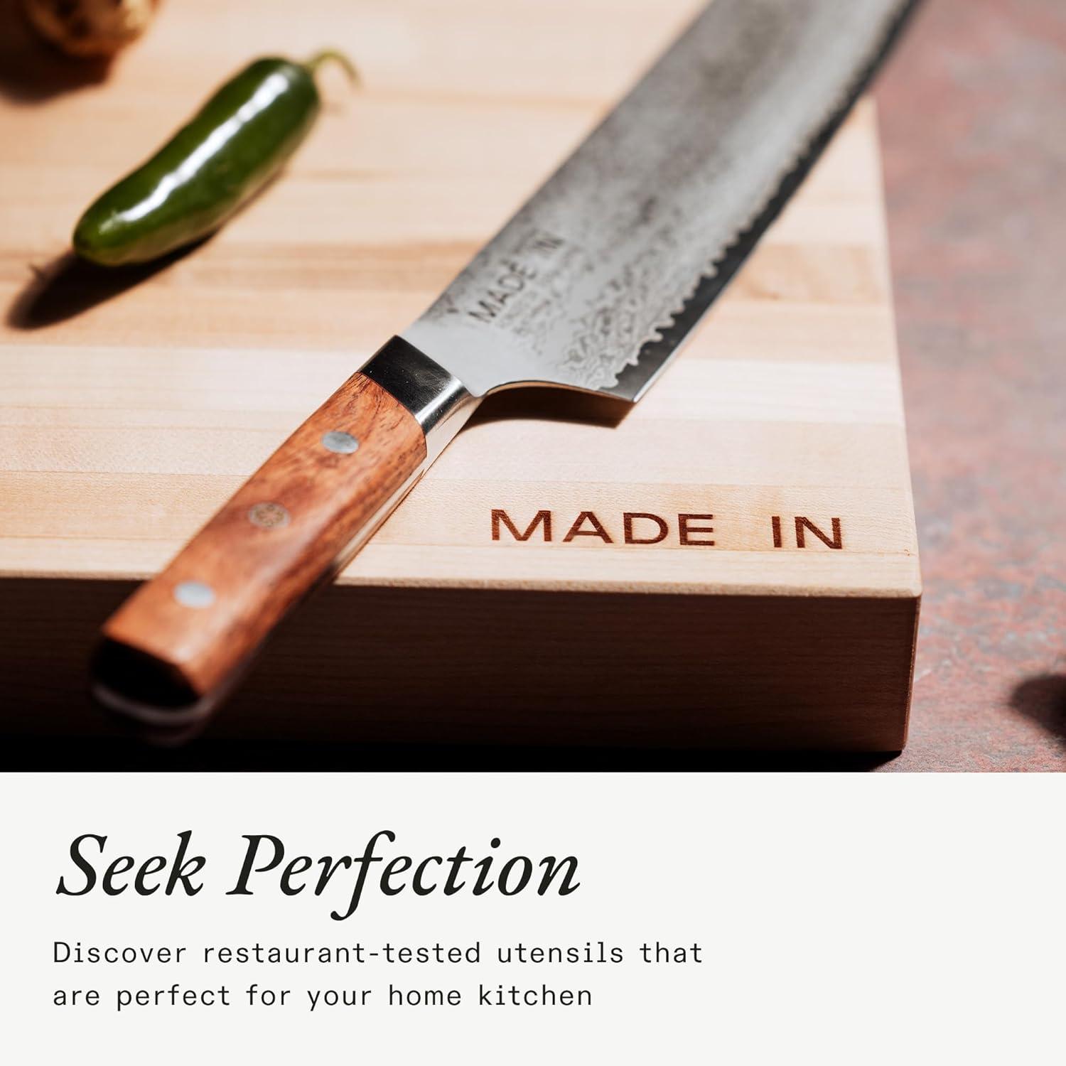 image:imageMade In Cookware Butcher Block Maple Wood Thick Charcuterie Board with Side Handles 1775x1175