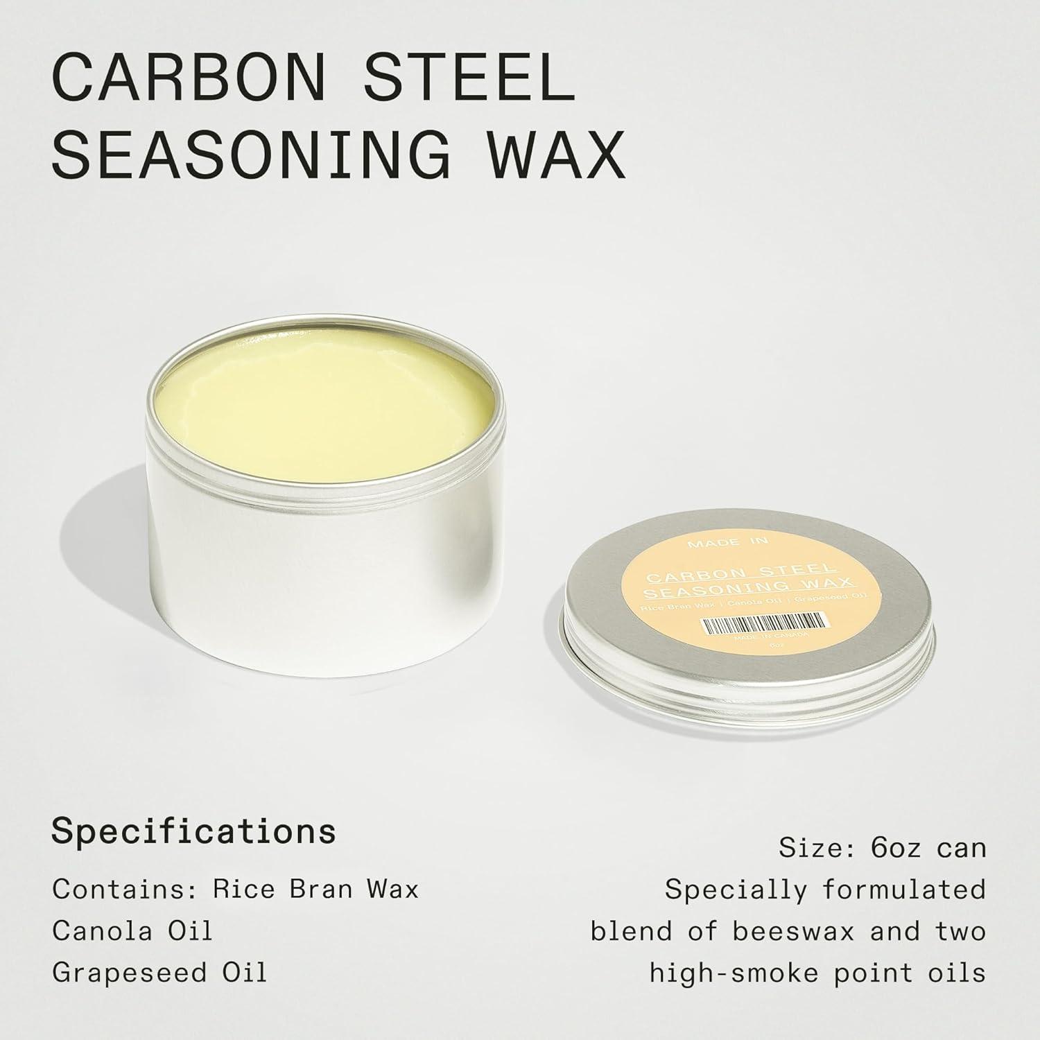 image:imageMade In Cookware Carbon Steel Seasoning Wax 6 Oz Crafted in Canada Rice Bran Wax Canola Oil and Grapeseed Oil6 Fl Oz Pack of 1