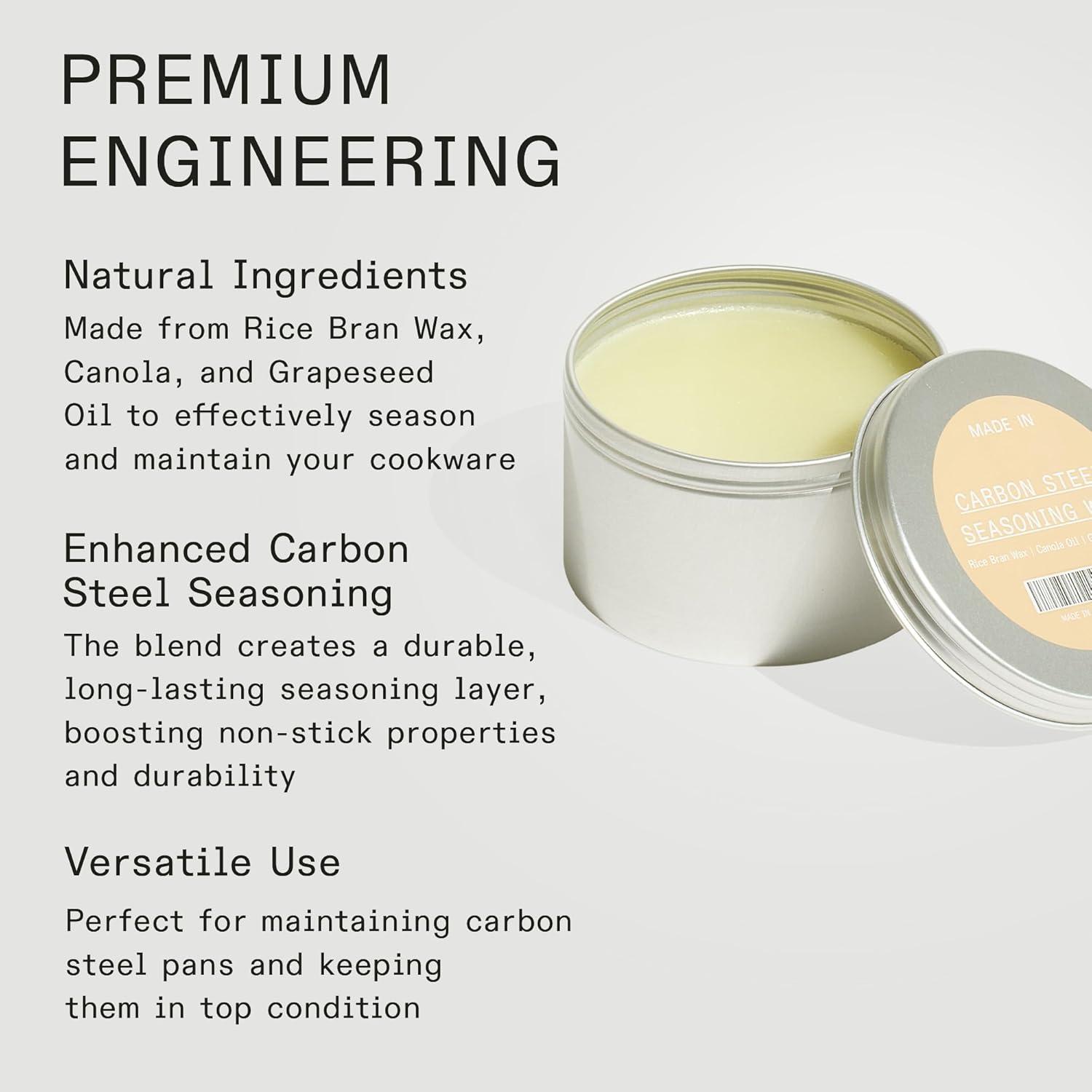 image:imageMade In Cookware Carbon Steel Seasoning Wax 6 Oz Crafted in Canada Rice Bran Wax Canola Oil and Grapeseed Oil6 Fl Oz Pack of 1