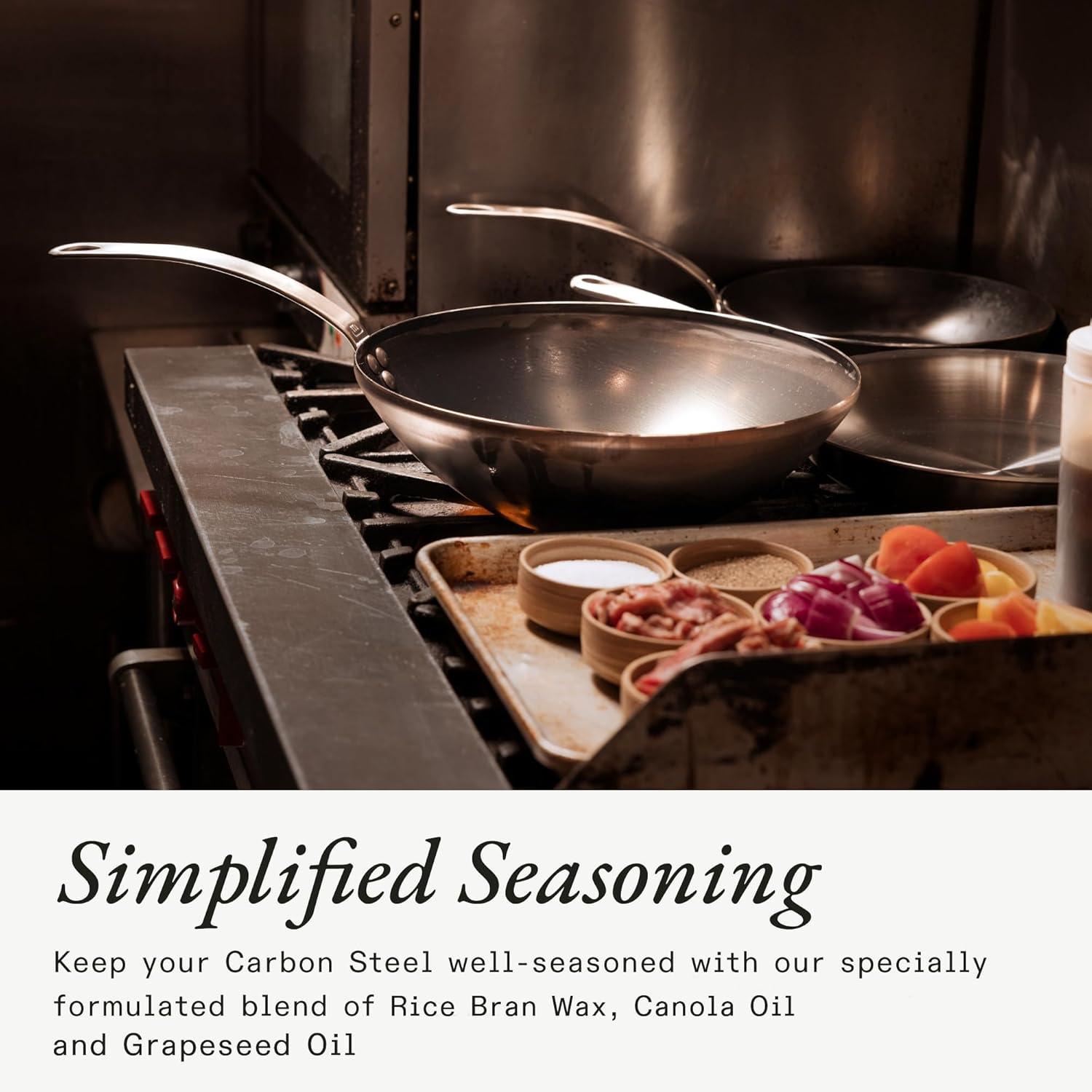image:imageMade In Cookware Carbon Steel Seasoning Wax 6 Oz Crafted in Canada Rice Bran Wax Canola Oil and Grapeseed Oil6 Fl Oz Pack of 1