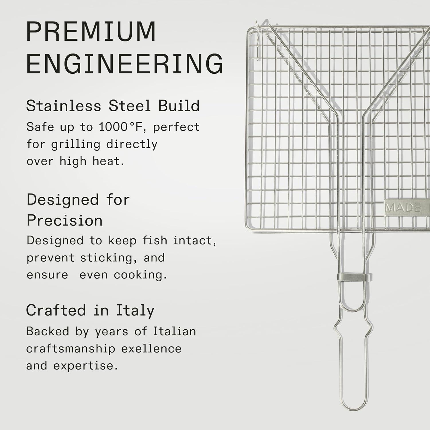 image:imageMade In Cookware Fish Basket Premium Stainless Steel Crafted in Italy HighHeat Safe to 1000F