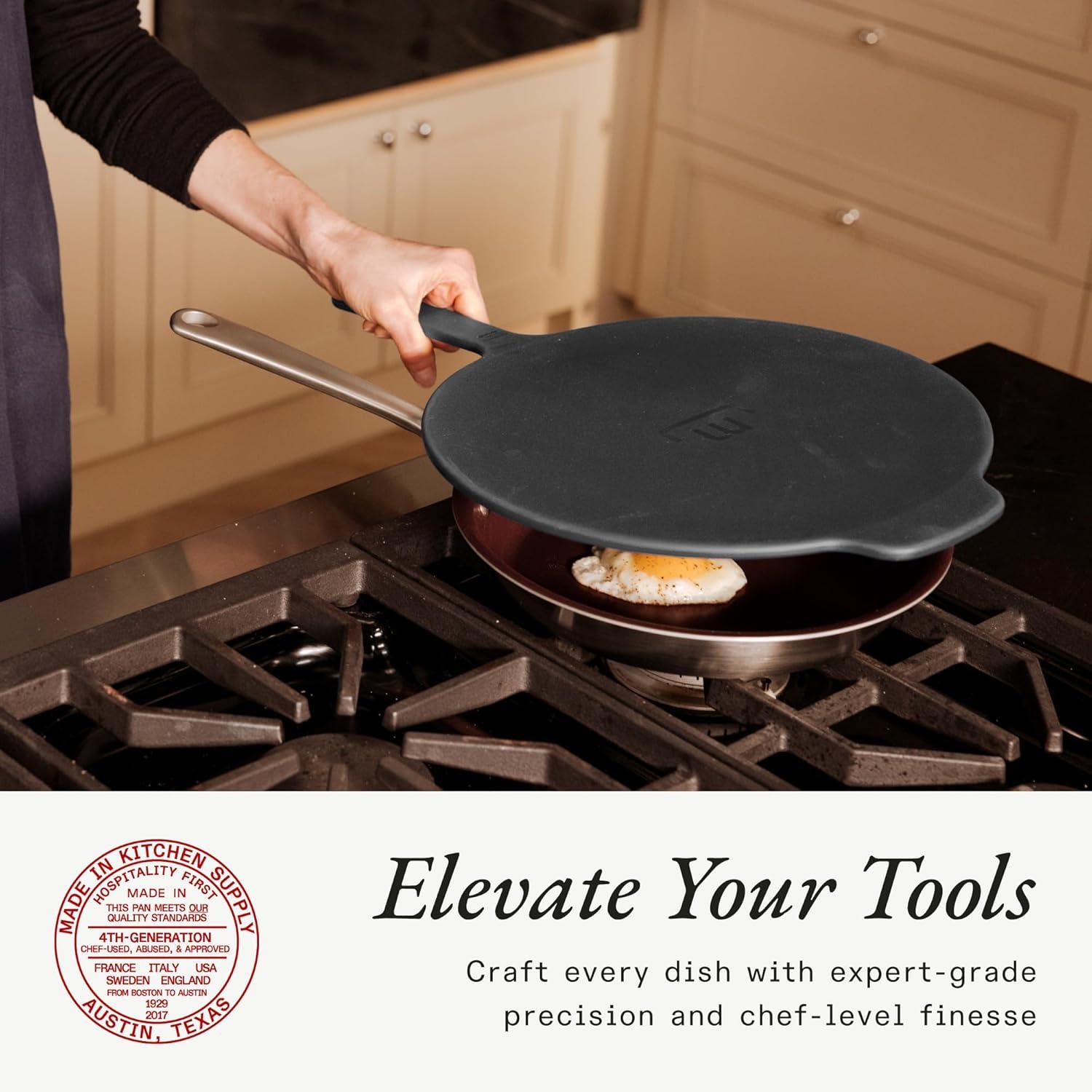 image:imageMade In Cookware Frying Pan Silicone Universal Lid 9 in 1 Design Fits Multiple Pans Oven Safe 400F Graphite
