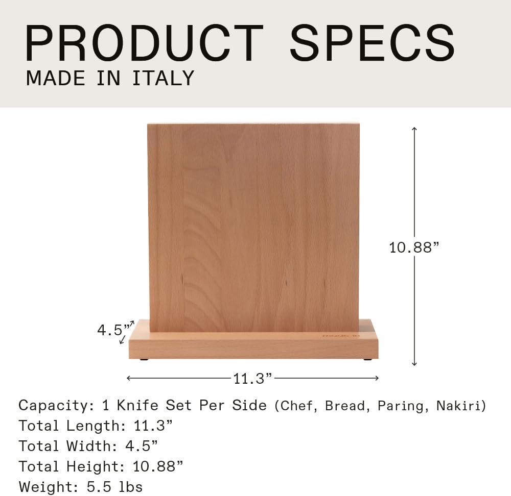 image:imageMade In Cookware Knife Block Italian Beechwood Made in Italy