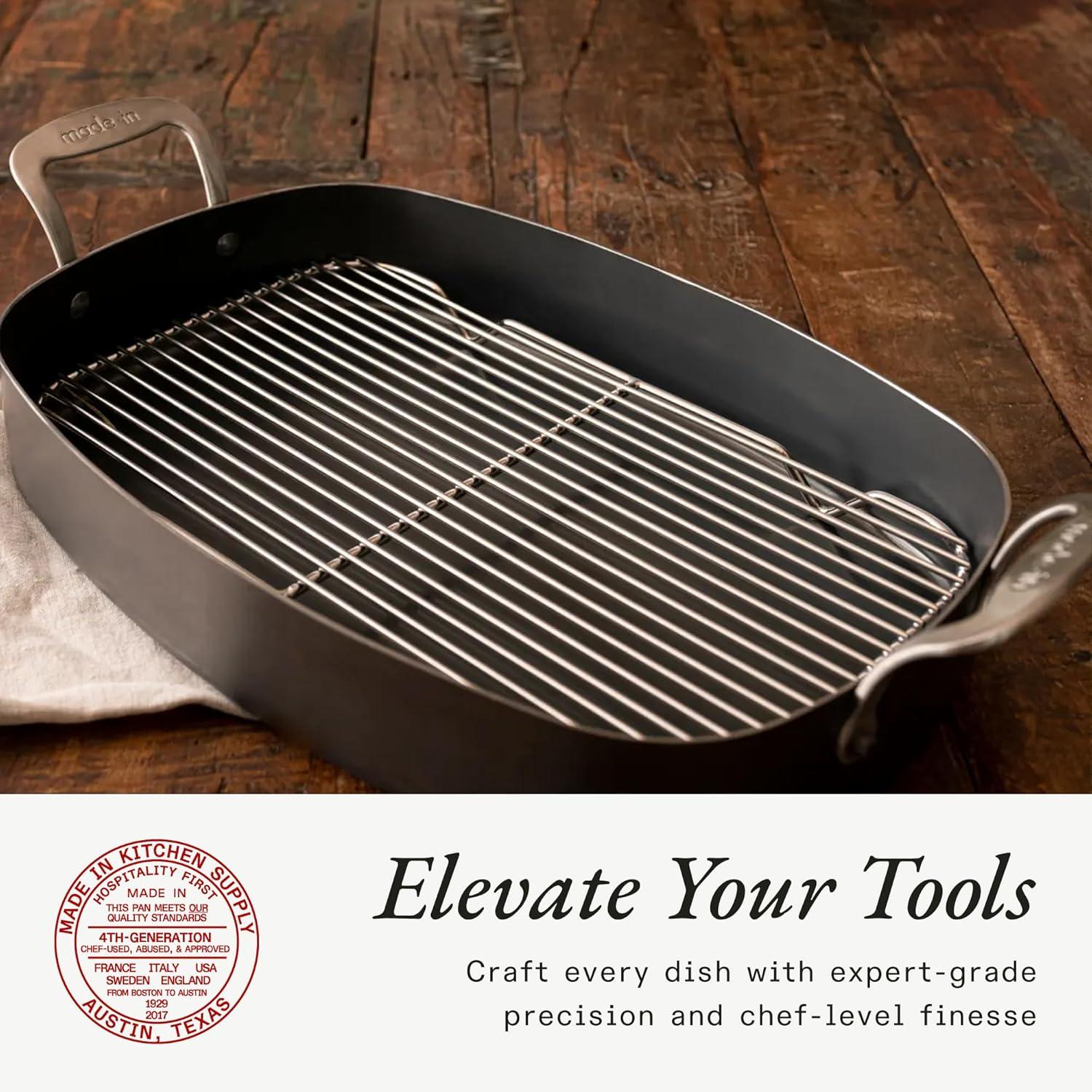 image:imageMade In Cookware Roasting Pan Rack Stainless Steel Electropolishing