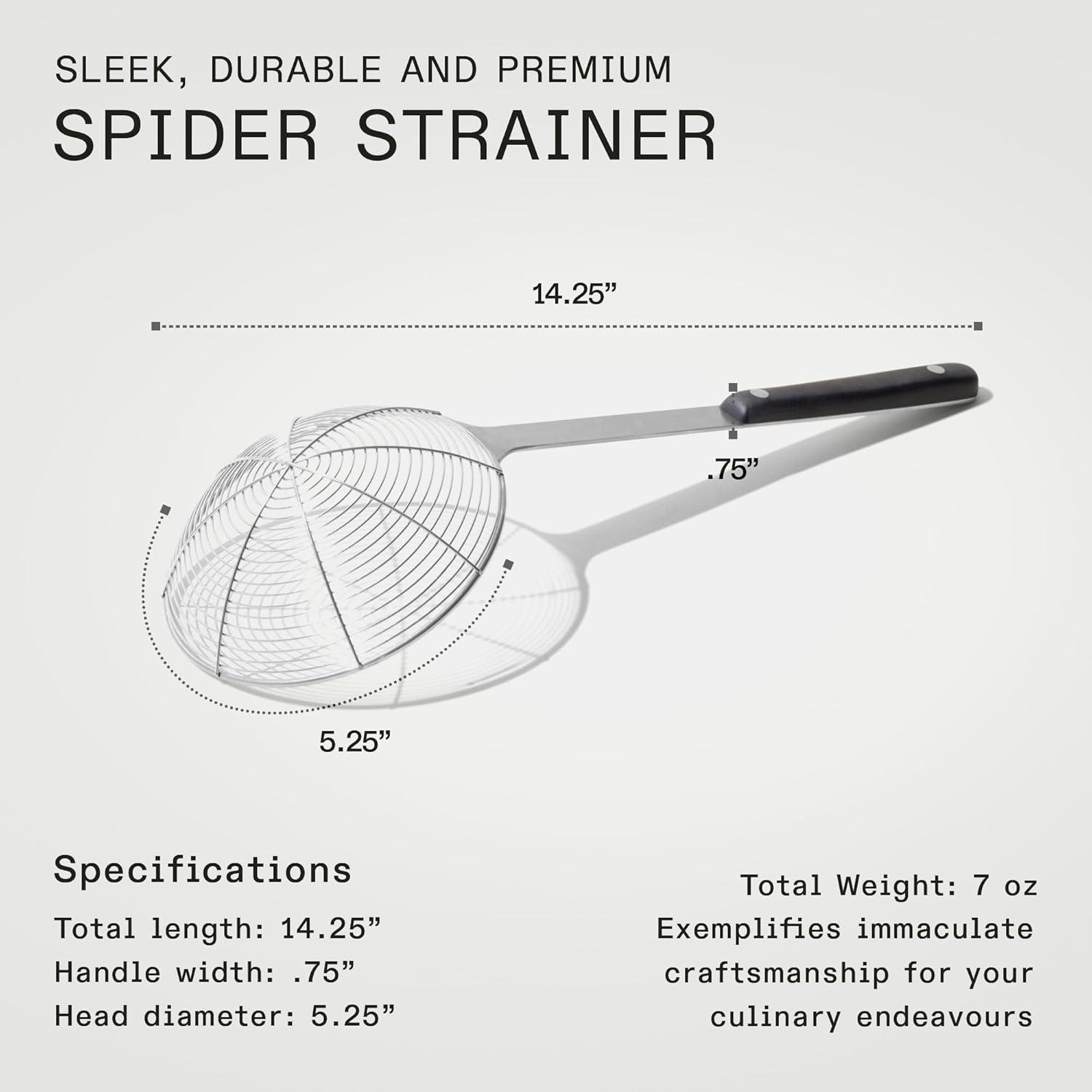 image:imageMade In Cookware Stainless Steel Spider Strainer Skimmer Ladle for Cooking and Frying Harbour Blue POM Handle Kitchen Essentials Dishwasher Safe