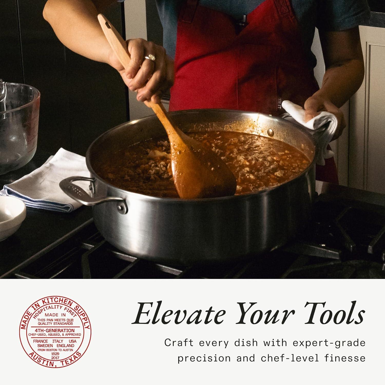 image:imageMade In Cookware Wooden Spoon Handcrafted for Thorough Mixing and Gentle Cookware Care Crafted in Hungary