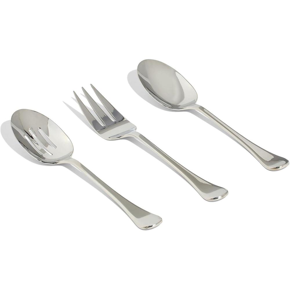 image:imageMade In Cookware Stainless Steel Serving Utensil Set Fork Spoon Slotted Spoon Dishwasher Safe