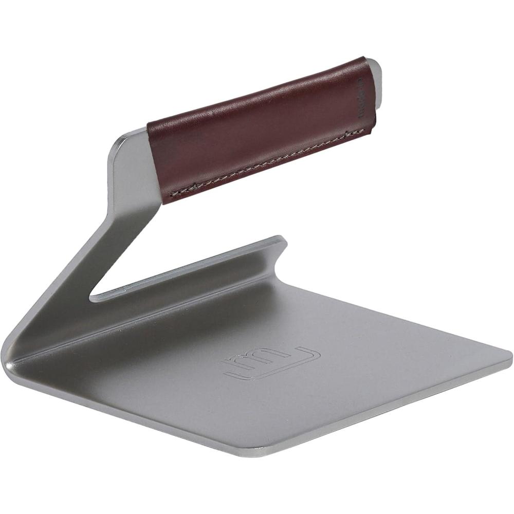 image:imageMade In Cookware Stainless Steel Grill Press Removable Leather Handle Cover Crafted in Sweden