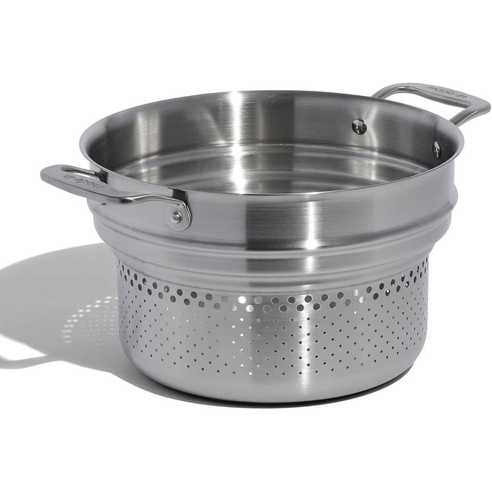 image:imageMade In Cookware Stainless Steel Pasta Insert Premium Stainless Steel Professional Cookware Crafted in Thailand Fits 6 and 8 QT Stock Pots