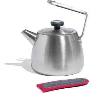 Made In Cookware – 2 QT Kettle – Stainless Steel – With Built-In Temperature Gauge – Includes Handle Sleeve – Induction Compatible(Stainless Steel)