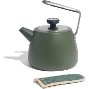 Made In Cookware – 2 QT Kettle – Stainless Steel – With Built-In Temperature Gauge – Includes Handle Sleeve – Induction Compatible(Willow Green)