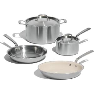 Made In Cookware – 6 Pc Stainless Steel Cookware Set – 5 ply Clad – Includes Frying Pans, Saucepan, and Stock Pot – Professional Grade – Crafted in Italy – Induction Compatible