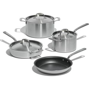 Made In Cookware – 7 Piece ProCoat Non Stick Pot and Pan Set (Graphite) – 5 Ply Stainless Clad – Includes Stock Pot, Saute Pan, Saucepan, and Frying Pan – Professional Cookware – Crafted in Italy