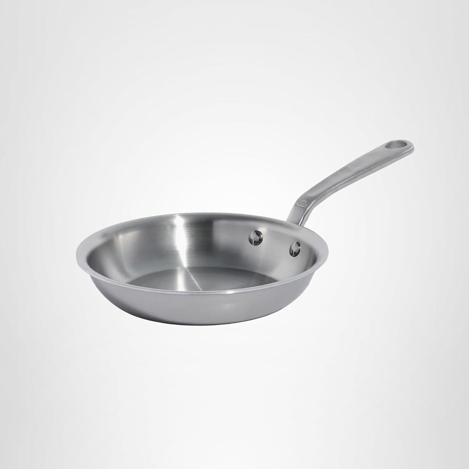 image:imageMade In Cookware 3Piece Includes 81012 Stainless Frying Pan Set 5 Ply Stainless Clad Professional Cookware Crafted in Italy Induction Compatible8 Stainless Steel Frying Pan