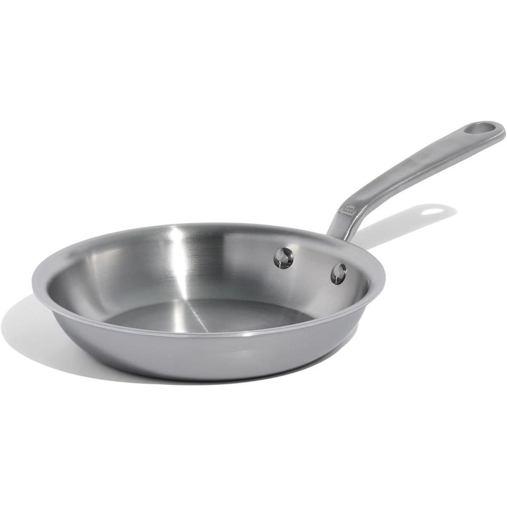 image:imageMade In Cookware  3Piece Includes 81012 Stainless Frying Pan Set  5 Ply Stainless Clad  Professional Cookware  Crafted in Italy  Induction Compatible8 Stainless Steel Frying Pan