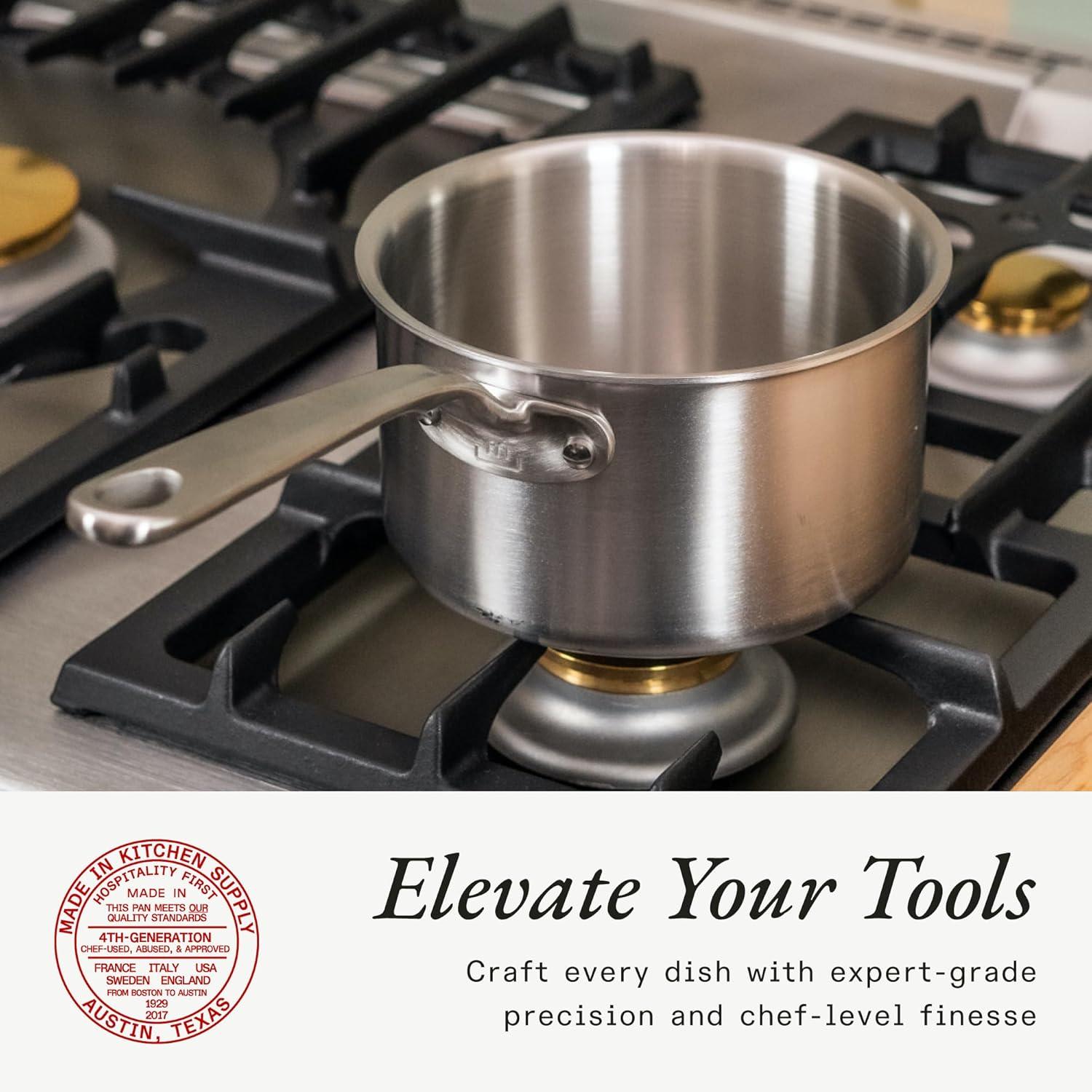 image:imageMade In Cookware 4 Quart Stainless Steel Saucepan with Lid 5 Ply Stainless Clad Sauce Pan Professional Cookware Crafted in Italy Induction Compatible2 Quarts
