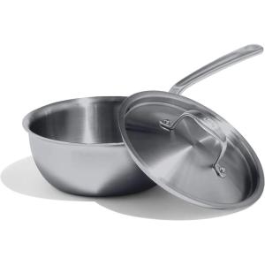 Made In Cookware – 2 Quart Stainless Steel Saucier Pan – 5 Ply Stainless Clad – Professional Cookware – Crafted in Italy – Induction Compatible(2 Quarts)