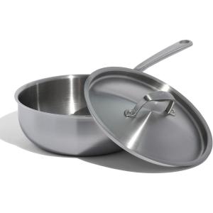 Made In Cookware – 2 Quart Stainless Steel Saucier Pan – 5 Ply Stainless Clad – Professional Cookware – Crafted in Italy – Induction Compatible(3 Quarts)