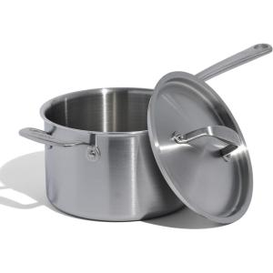 Made In Cookware – 4 Quart Stainless Steel Saucepan with Lid – 5 Ply Stainless Clad Sauce Pan – Professional Cookware – Crafted in Italy – Induction Compatible(4 Quarts)