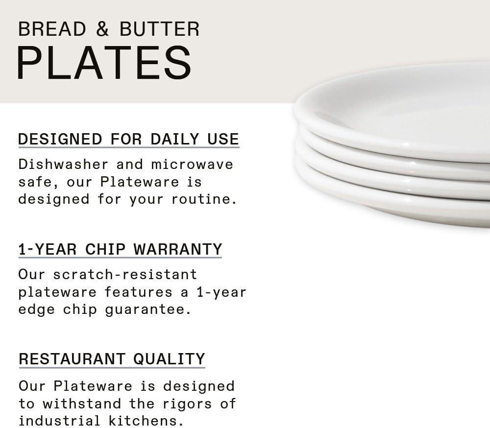 image:imageMade In Cookware Set of 4 Bread and Butter Plates White Porcelain EnglandWhite