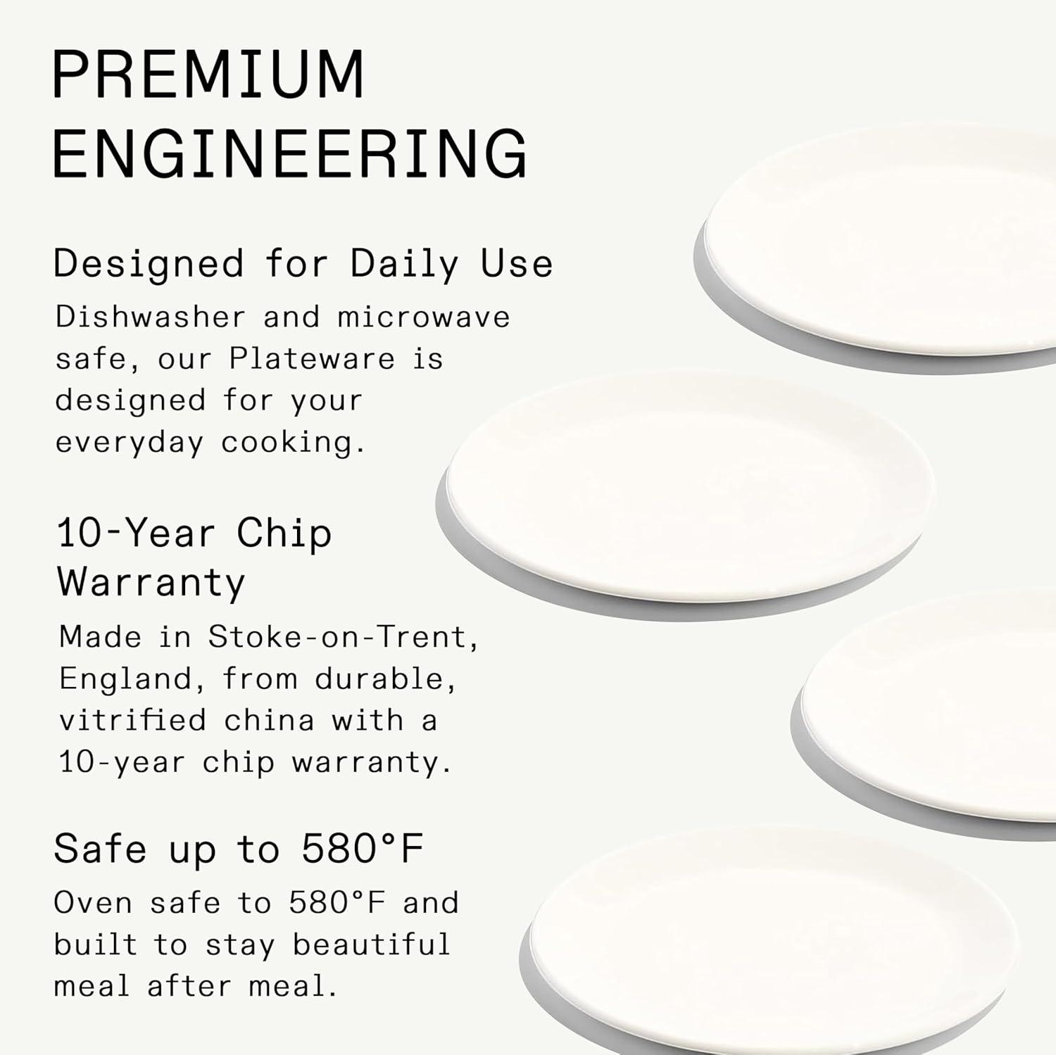image:imageMade In Cookware Set of 4 Appetizer Plates White Porcelain EnglandWhite