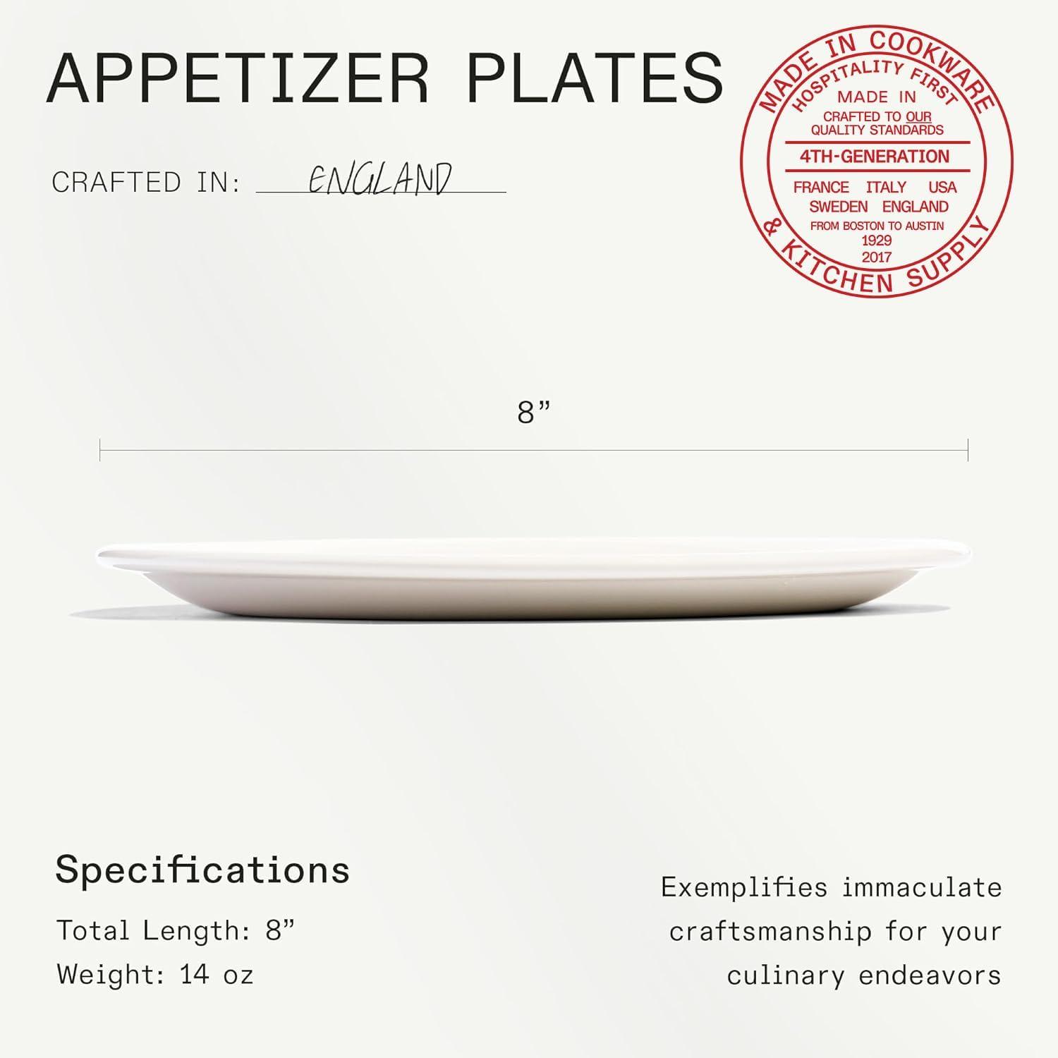 image:imageMade In Cookware Set of 4 Appetizer Plates White Porcelain EnglandWhite