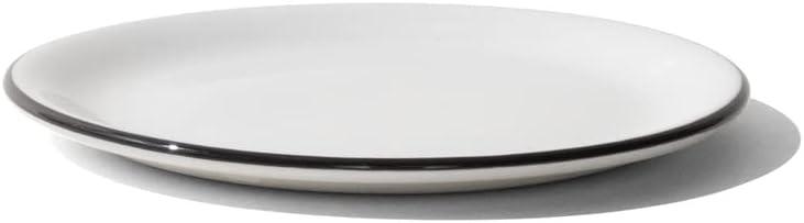 image:imageMade In Cookware Set of 4 Bread and Butter Plates White With Red Rim Porcelain EnglandWhite w Black Rim