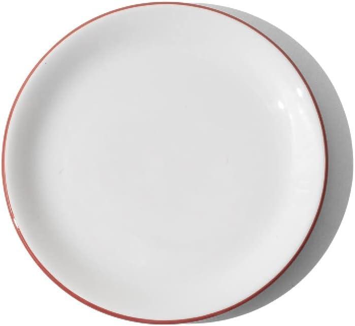 image:imageMade In Cookware Set of 4 Bread and Butter Plates White With Red Rim Porcelain EnglandWhite w Red Rim